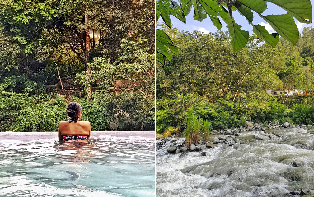 Foto de las piscinas azufradas en el Parque de Termas Naturales Aguas Calientes, San José de las Matas, República Dominicana.